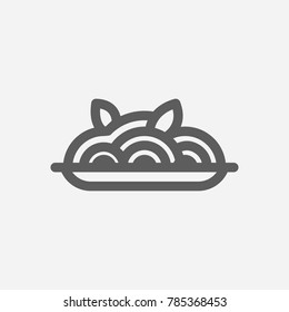 Pasta icon line symbol. Isolated vector illustration of spaghetti sign concept for your web site mobile app logo UI design.