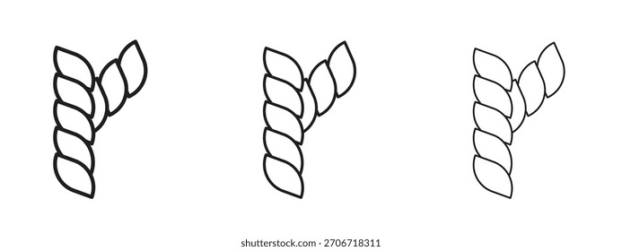 Pasta icon with outline style, vector illustration designs