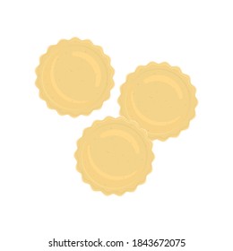 Pasta Icon, Ravioli, Lemon Cacio E Pepe Ravioli, Vector Illustration Background	