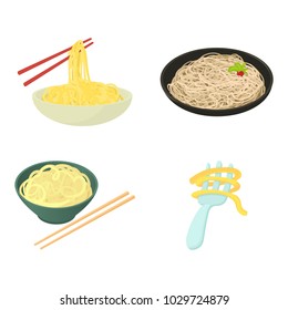 Pasta icon set. Cartoon set of pasta vector icons for web design isolated on white background