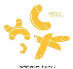 Pasta. Icon set. Dried pasta on white background. Vector illustration EPS10