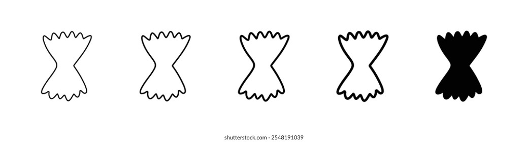 pasta icon Simple thin line logo set