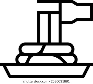 Pasta-Symbol. Dünnes lineares Design einzeln auf weißem Hintergrund