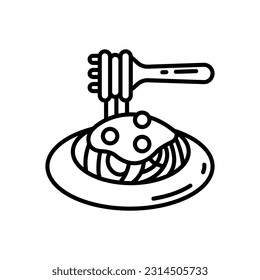 Pasta icon in vector. Illustration