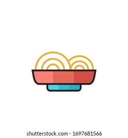 pasta icon vector illustration filled outline style design. isolated on white background