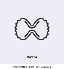 pasta icon vector. Linear style sign for mobile concept and web design. pasta symbol illustration. Pixel vector graphics - Vector.