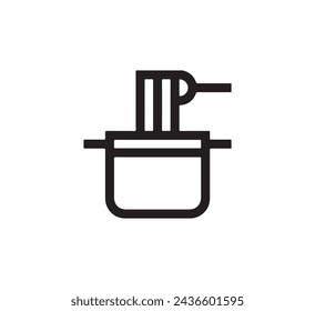 Pasta icon vector. Linear style sign for mobile concept and web design. Pasta symbol illustration. Pixel vector graphics - Vector.