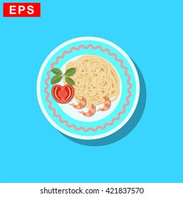 pasta icon, vector spaghetti icon, isolated italian food symbol