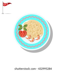pasta icon, vector spaghetti icon, isolated italian food symbol