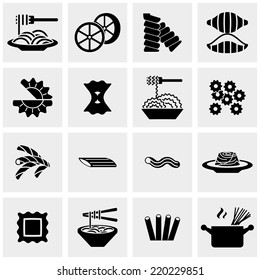 Pasta icons set on gray 