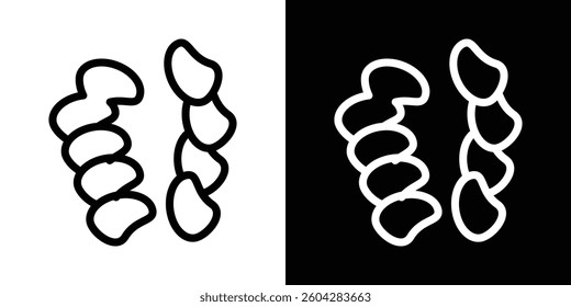 Pasta icons vectors set in stroke line style.