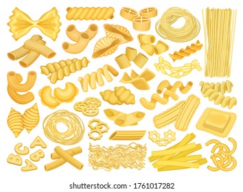 Pasta isolated cartoon set icon. Vector illustration italian macaroni on white background. Vector cartoon set icon pasta.