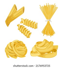 caricatura sobre el set de comida de pasta italiana. salsa de plato, plato de comida, espagueti sano delicioso pasta comida italiana ilustración vectorial