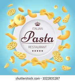 Pasta italian restaurant traditional kitchen food vector background. Pasta food and restaurant italian banner menu illustration