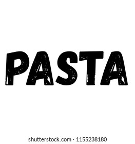 pasta label on white