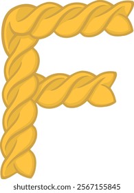 Pasta Letter Alphabet Vector F