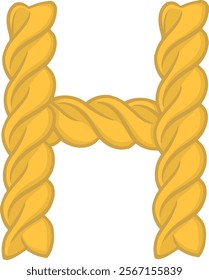 Pasta Letter Alphabet Vector H