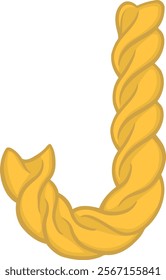 Pasta Letter Alphabet Vector J