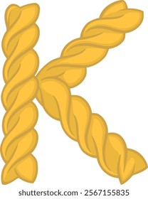 Pasta Letter Alphabet Vector K