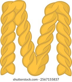 Pasta Letter Alphabet Vector M