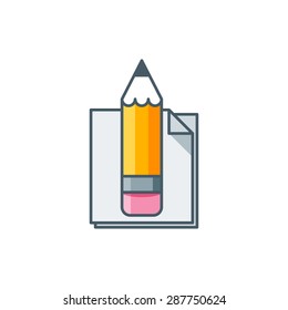 Pasta line art logo. Vector illustration of spaghetti