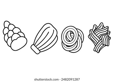 Pasta Line Art Minimalist Modern Graceful Illustration Collection