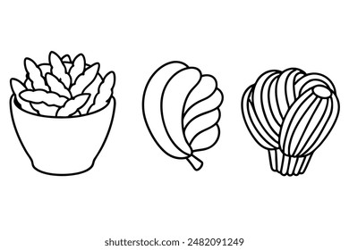 Pasta Line Art Modern Graceful Artistic Illustration Collection