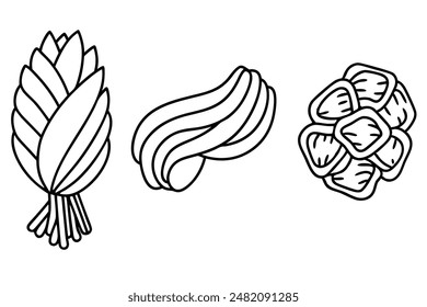 Pasta Line Art Modern Simple Elegant Design Illustrations