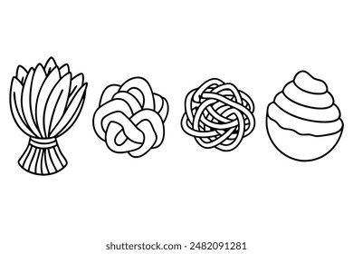 Pasta Line Art Simple Detailed Refined Design Illustrations