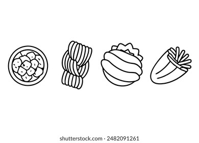 Pasta Line Art Stylish Modern Artistic Design Collection