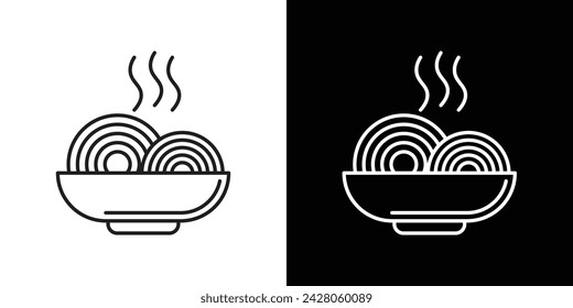 Pasta Line Icon on White Background for Web.