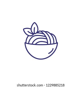 Pasta line icon. Spaghetti, fettuccine, portion. Dinner concept. Vector illustration can be used for topics like Italian cuisine, dish, restaurant