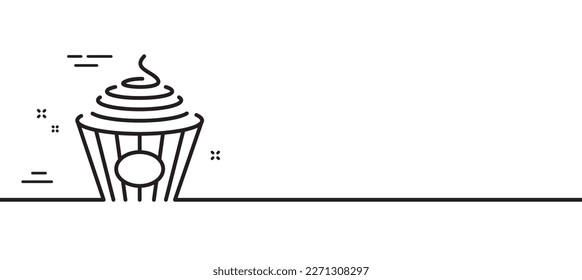 Pasta line icon. Spaghetti take away sign. Noodles bowl symbol. Minimal line illustration background. Pasta line icon pattern banner. White web template concept. Vector
