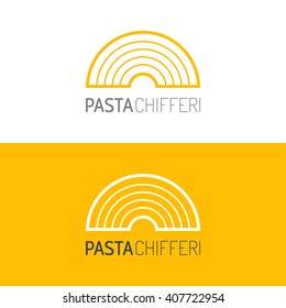 Pasta logo. Logotype of food. Linear icon. Vector 