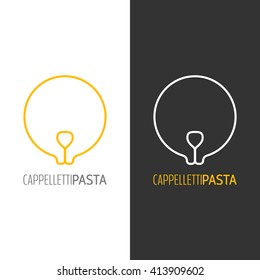 Pasta logo. Logotype of food. Linear icon. Vector illustration