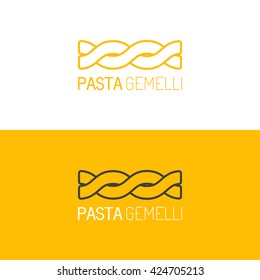 Pasta logo. Logotype of food. Linear icon. Vector 