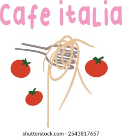 Pasta lover cute italia spaghetti ciao bella artwork graphic foodie