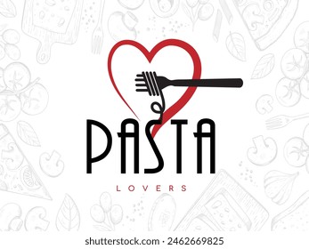 A pasta lovers logo design vector