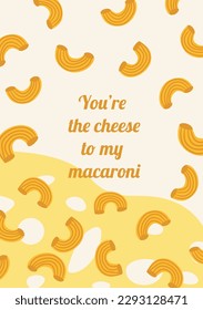 Pasta macaroni with cheese poster background.