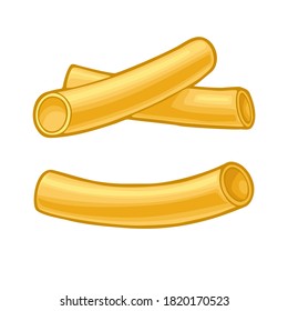 Pasta maccheroni. Ilustración de color vectorial aislada en fondo blanco. Elemento de diseño dibujado a mano