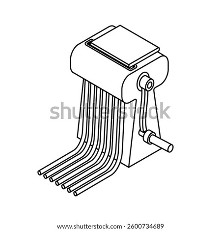 Pasta machine icon - hand drawn isometric vector illustration.