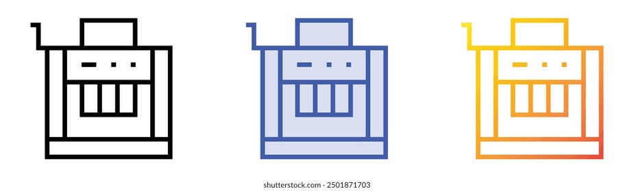 pasta machine icon. Linear, Blue Fill and Gradient Style Design Isolated On White Background