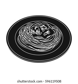 Pasta Main dish vegetarian.Vegetarian Dishes single icon in black style vector symbol stock illustration.