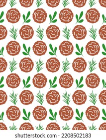 Pasta and meatballs pattern seamless. Food background