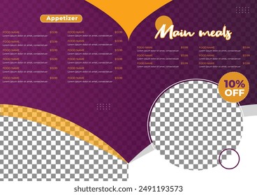 Pasta menu a4 meals Italian spaghetti food  restaurant  cafe template flyer paper vector illustration