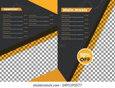 Pasta menu a4 meals Italian spaghetti food  restaurant  cafe template flyer paper vector illustration