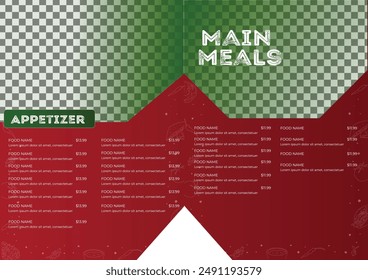 Pasta menu a4 meals Italian spaghetti food  restaurant  cafe template flyer paper vector illustration