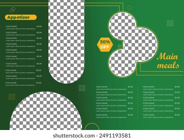 Pasta menu a4 meals Italian spaghetti food  restaurant  cafe template flyer paper vector illustration