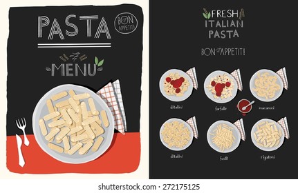 Pasta menu design.
