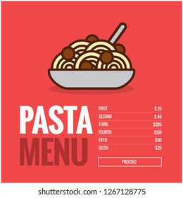 Pasta Menu Vector Illustration